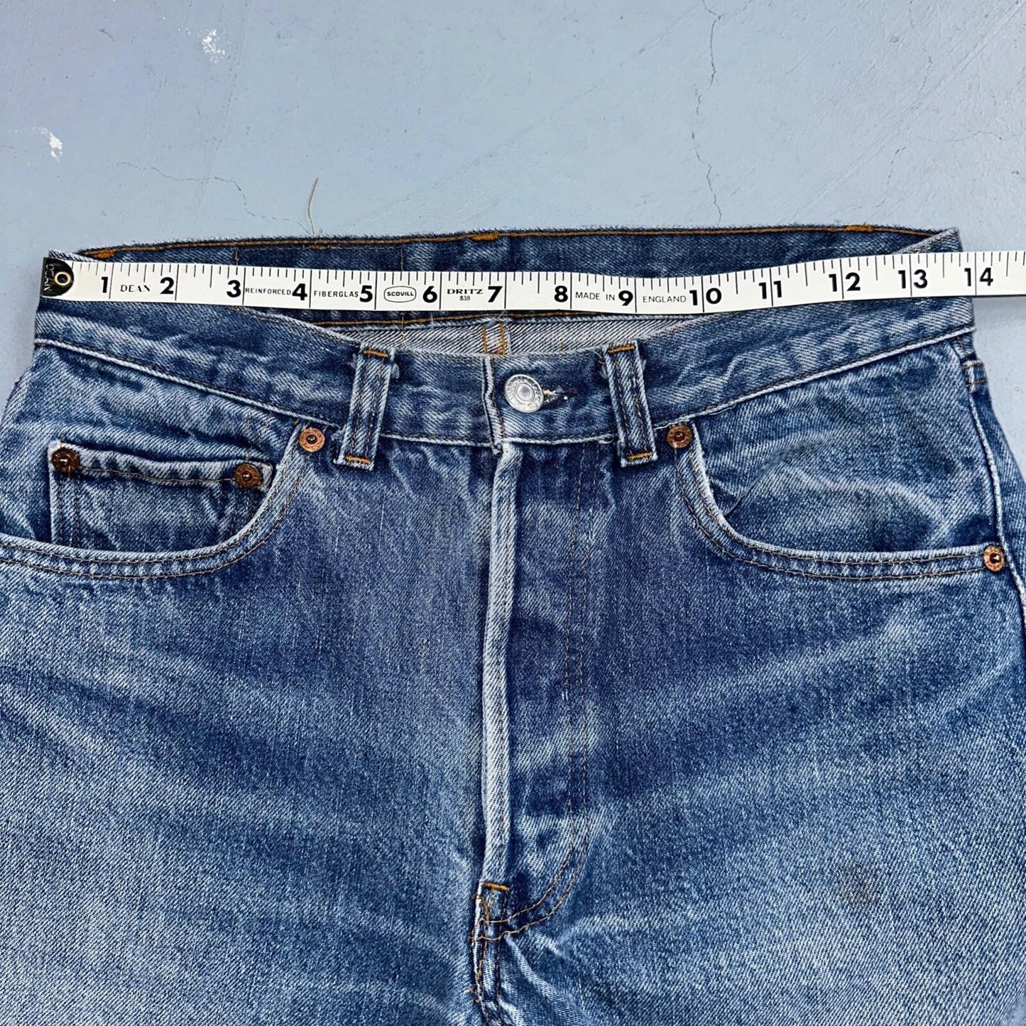 Levis 501 Vintage 80s USA XX Straight Leg Jeans Blue Med Wash 30x36 Act 27x31