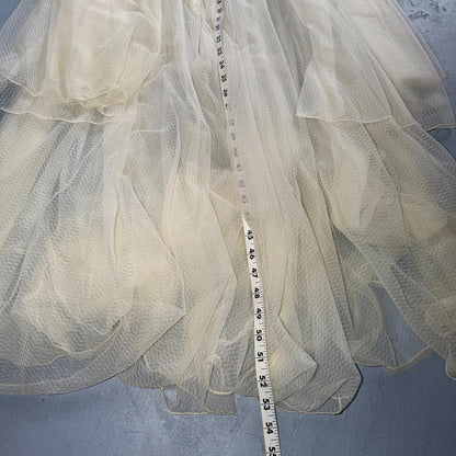 VTG 1950s 3PC Amourelle White Chiffon Slip Dress Robe Bottoms Set Sheer 50s Rare