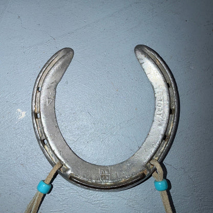 VTG Victory Racing Plate Aluminum Silver Horse Shoe Decor Cowboy Cowgirl Cute