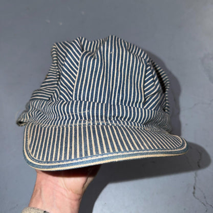Pinstripe Union Conductor VTG Hat Cap Snapback Penneys Hickory Stipe 50s 60s