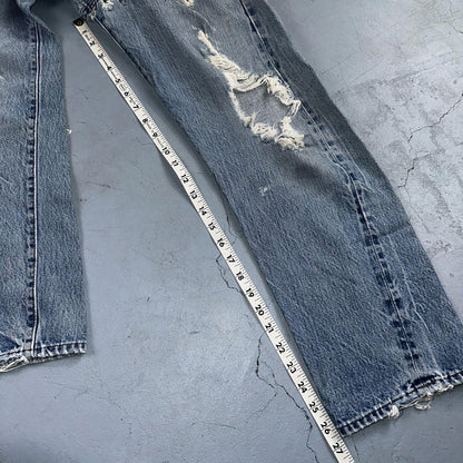 Levis 501 Vintage 80s Redline Selvedge USA XX Jeans Light Wash Thrashed Ac 28x26