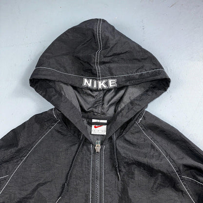 Nike 90s Vintage Track Jacket Mens Small Basketball Jordan Big Spell Out Nylon