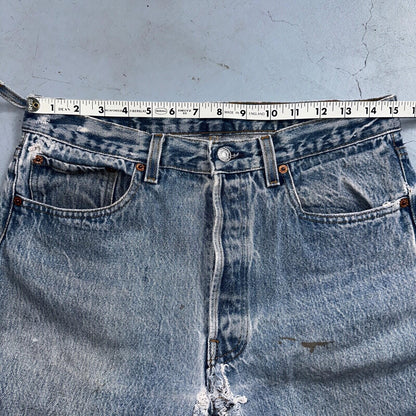 Levis 501 Vintage 90s USA XX Straight Leg Jeans 33x36 Light Wash Act 30x30