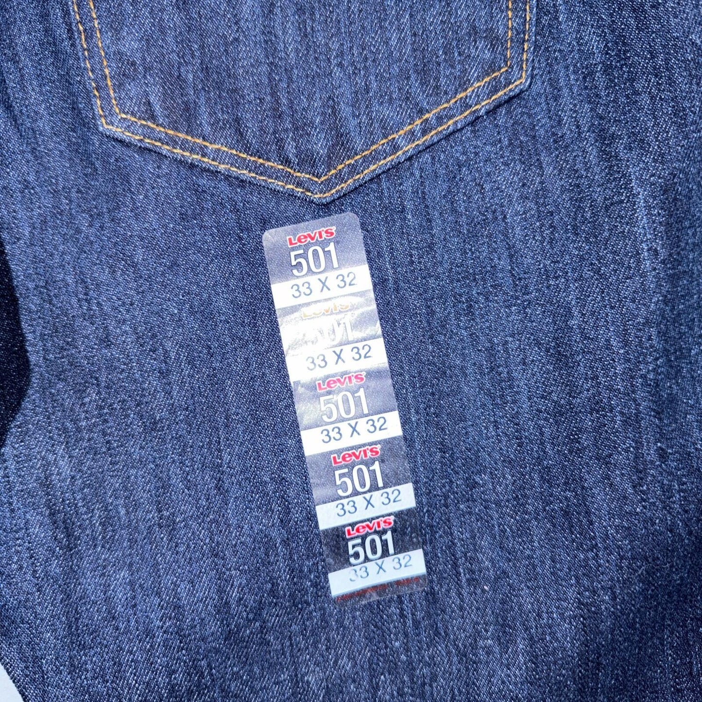 Levis 501 Vintage Y2K Deadstock XX Straight Leg Jeans Black Dark Wash 33x32