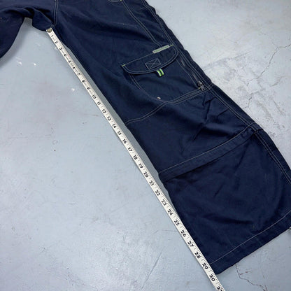 Vintage Trans Nine Rave Y2K Navy Blue Wide Leg Retro Pants Womens 30 x 30