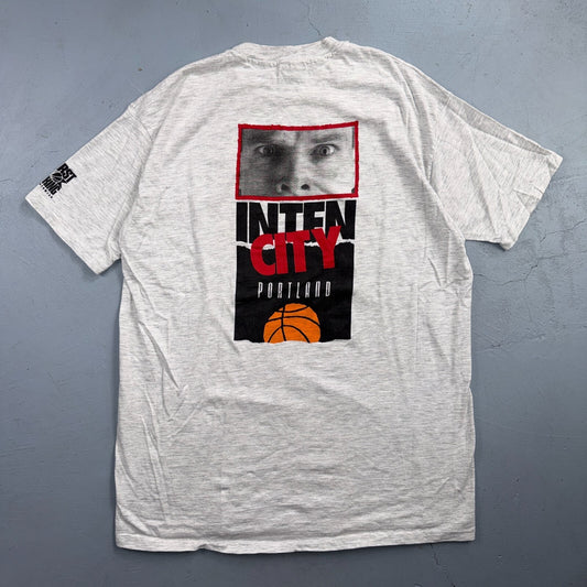 VTG Portland IntenCity Basketball Camp T Shirt Back Graphic 90s 2XL PDX Blazers