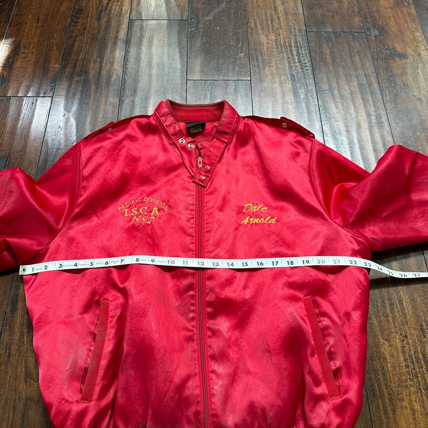 VTG 90s GTX Pacific Divison Satin Bomber Jacket USA Rare 80s ISCA Dale Arnold