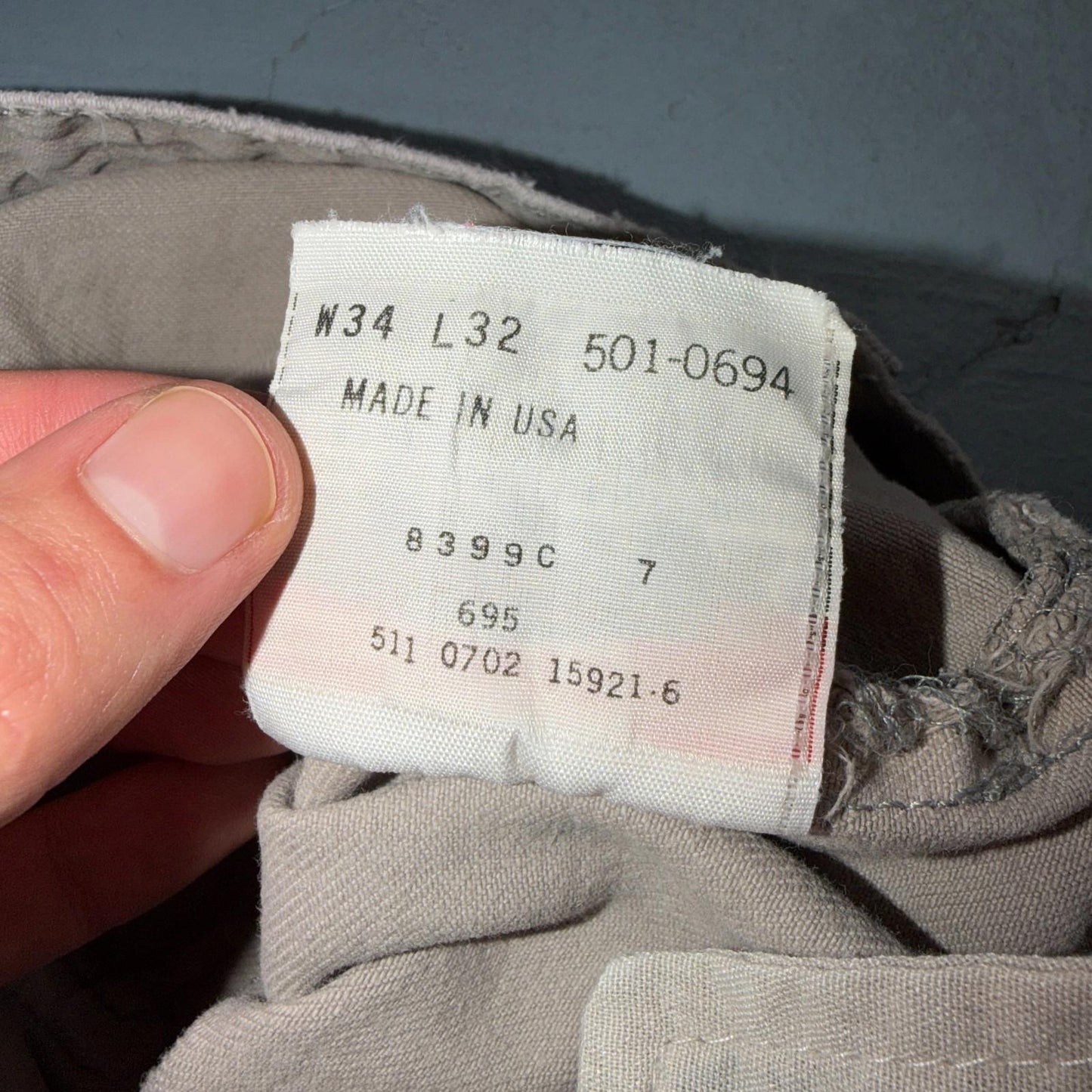Levis 501 Vintage 90s USA XX Straight Leg Jeans Beige Light Wash 34x32 Act 31x29