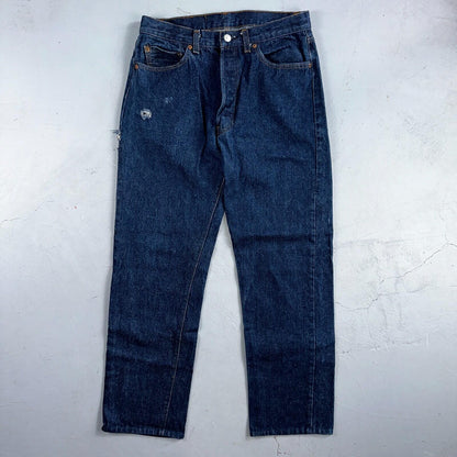 Levis 501 Vintage 80s USA XX Straight Leg Jeans Blue Dark Wash 34x34 Act 30x29