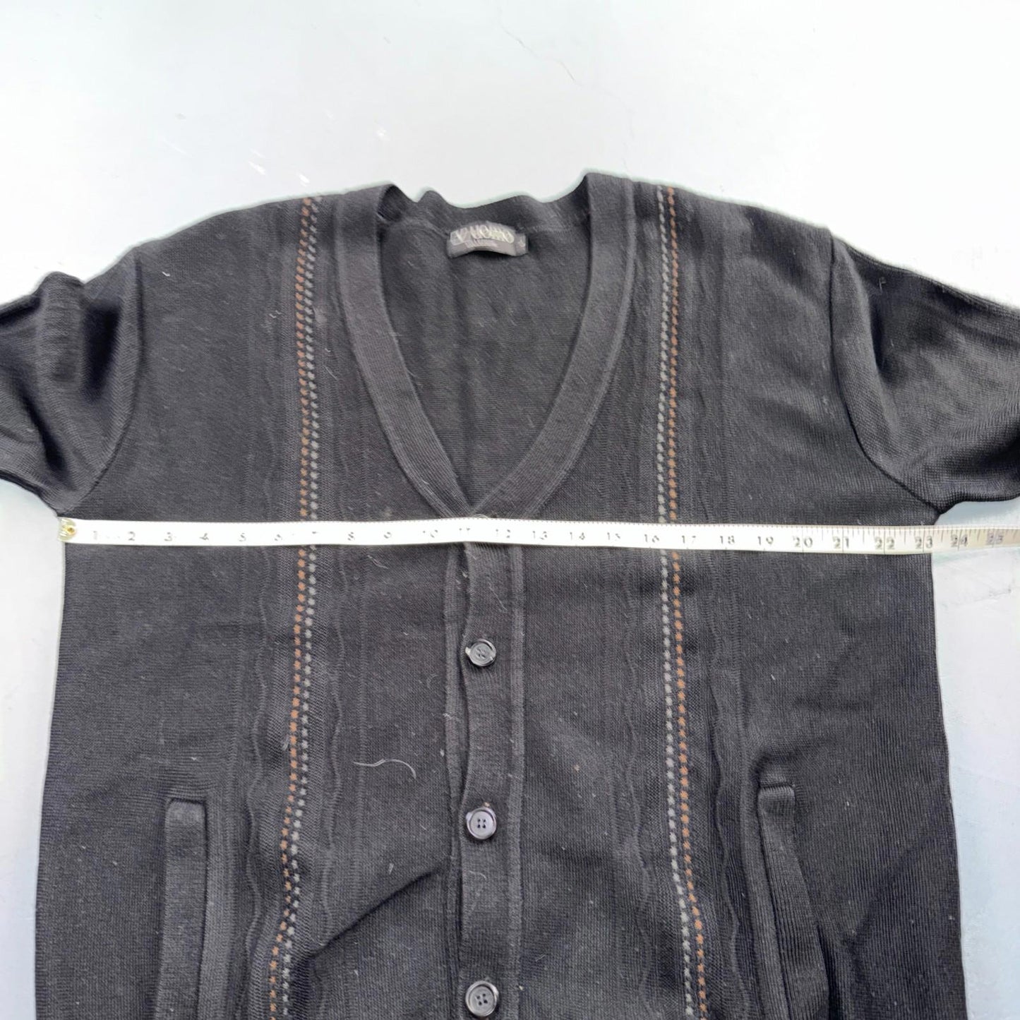 V Uomo Rare Wool Collezione Black Long Sleeve Cardigan Italy Designer Sweater