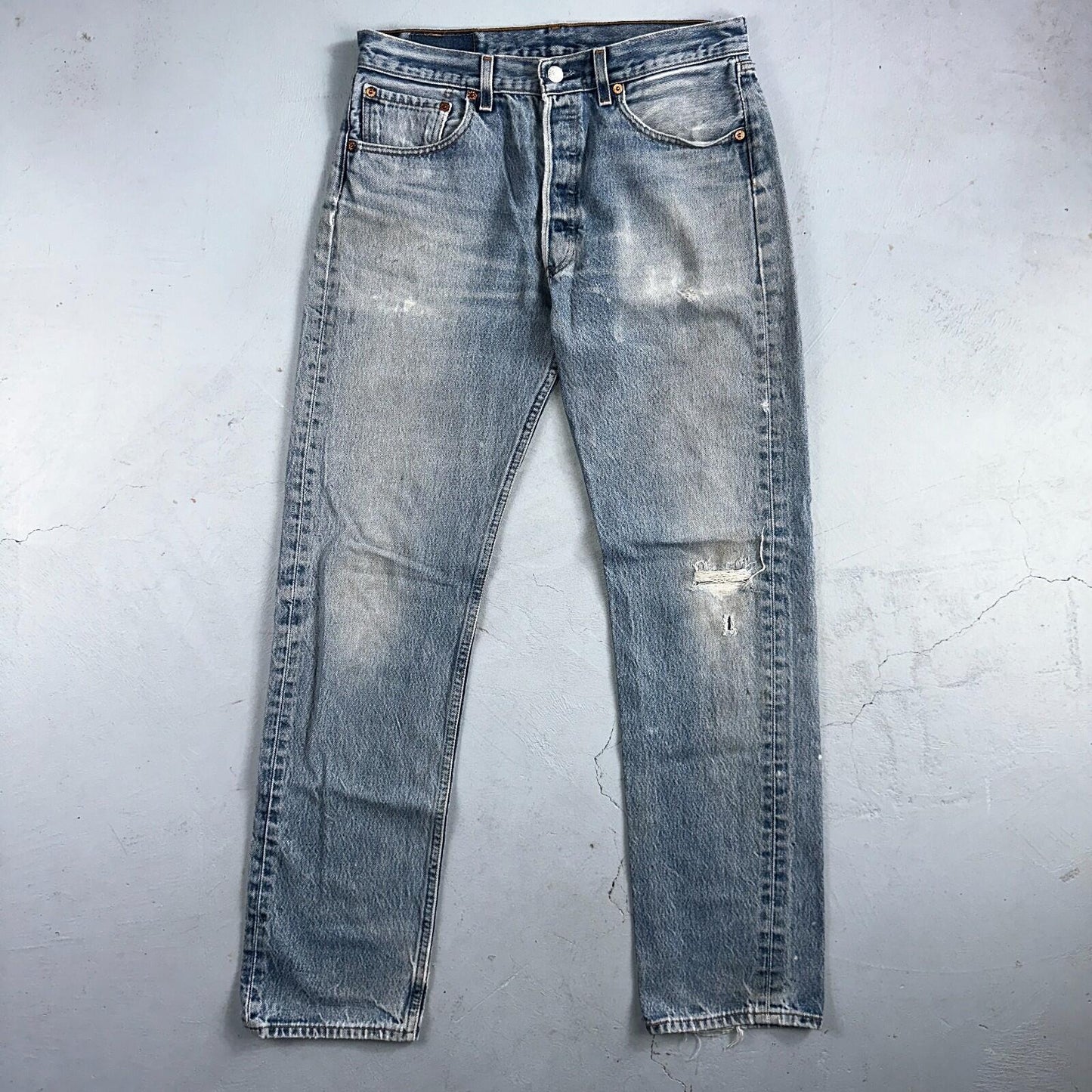Levis 501 Vintage 90s Mexico Straight Leg Jeans Blue Light Wash 33x36 Act 31x32