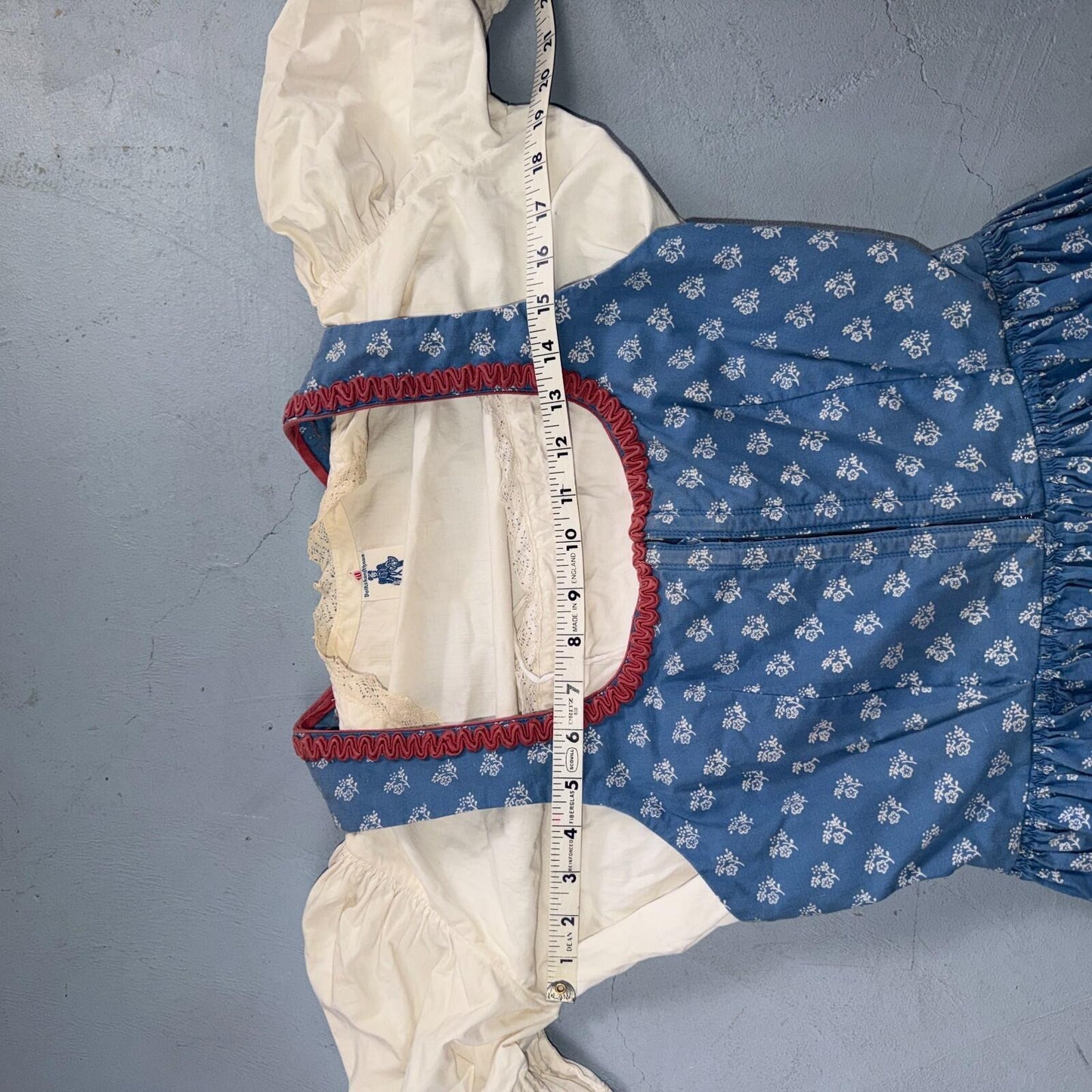 Wallach Volkskunfthaus Munchen Antique Dress German Smocked Handmade Dirndl 50s