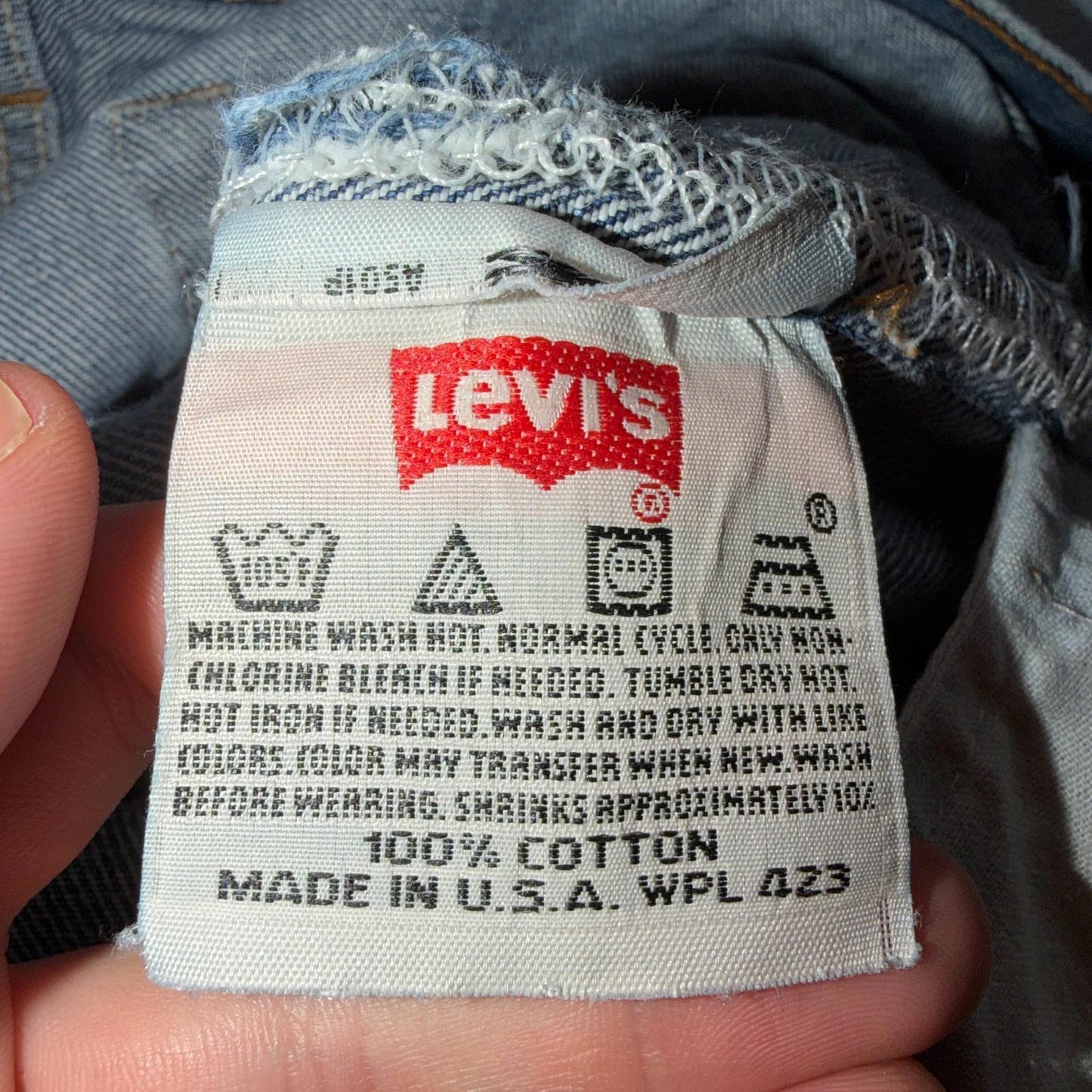 Levis 501 Vintage 90s USA XX Straight Leg Jeans Blue Light Wash 38x30 Act 35x27