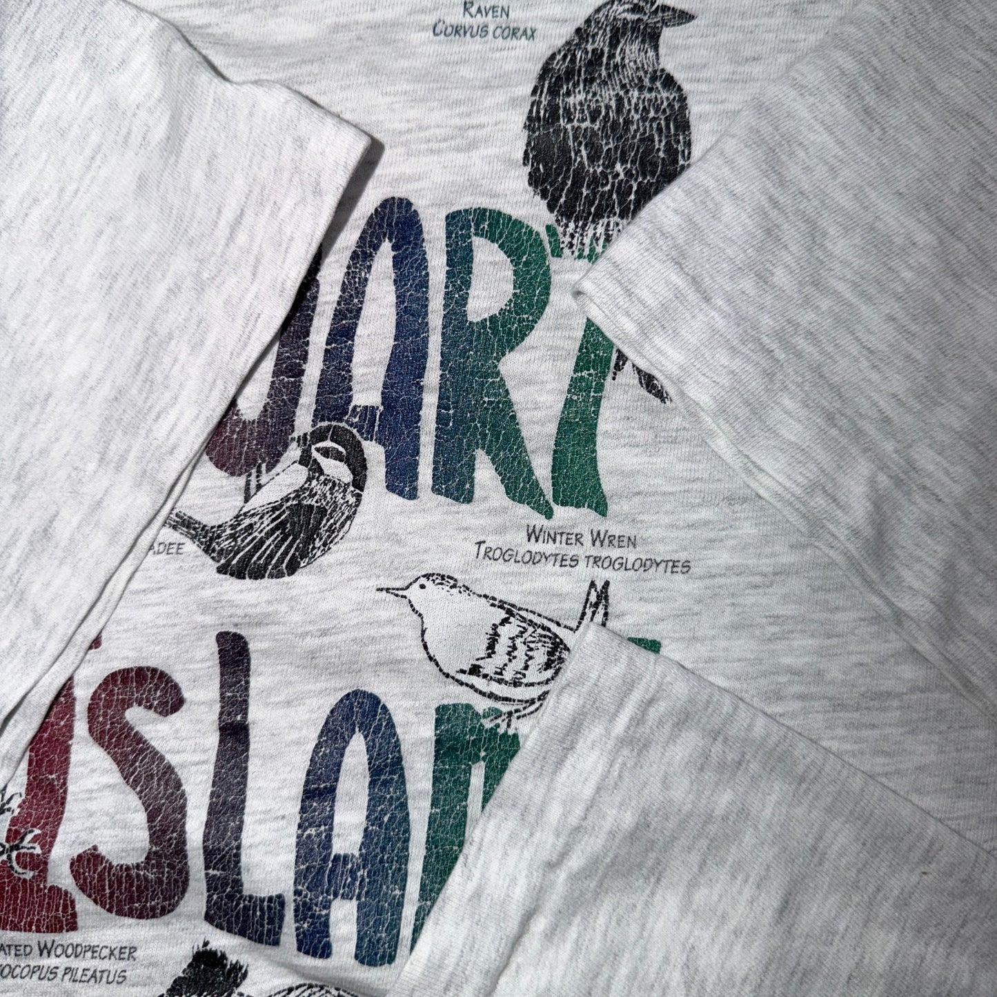 Vintage Stuart Island Washington T Shirt Bird Wildlife Nature Graphic Tee 90s