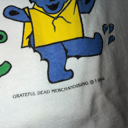 VTG 1993 Grateful Dead Rain Bears Tour T Shirt Seattle Eugene Skeleton Lightning