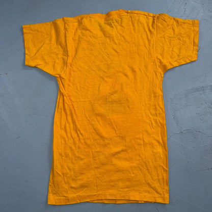 Sink Navy 1970s USN Army VTG T Shirt Yellow Jaws Shark Spoof Movie Rockabilly