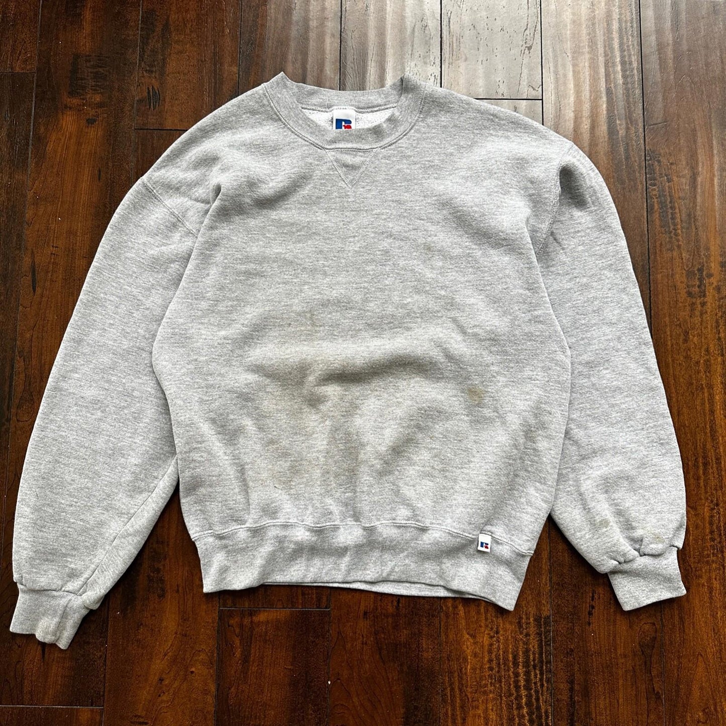 Vintage Russell Athletic Sweatshirt Grey L 90s V Basic Cool 1990s Gym