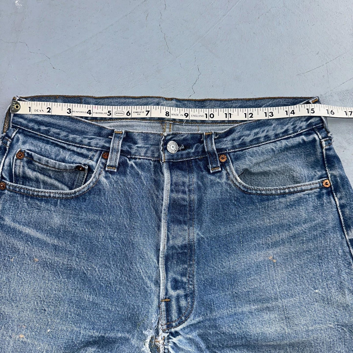 Levis 501 Vintage 80s Redline Selvedge USA XX Jeans Light Wash 35x36 Act 31x31
