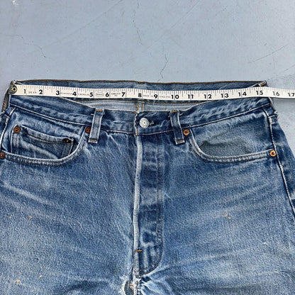 Levis 501 Vintage 80s Redline Selvedge USA XX Jeans Light Wash 35x36 Act 31x31