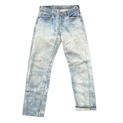 Levis Vintage 80s Redline Selvedge USA 501 XX Jeans Light Wash 32x36 Act 29x31