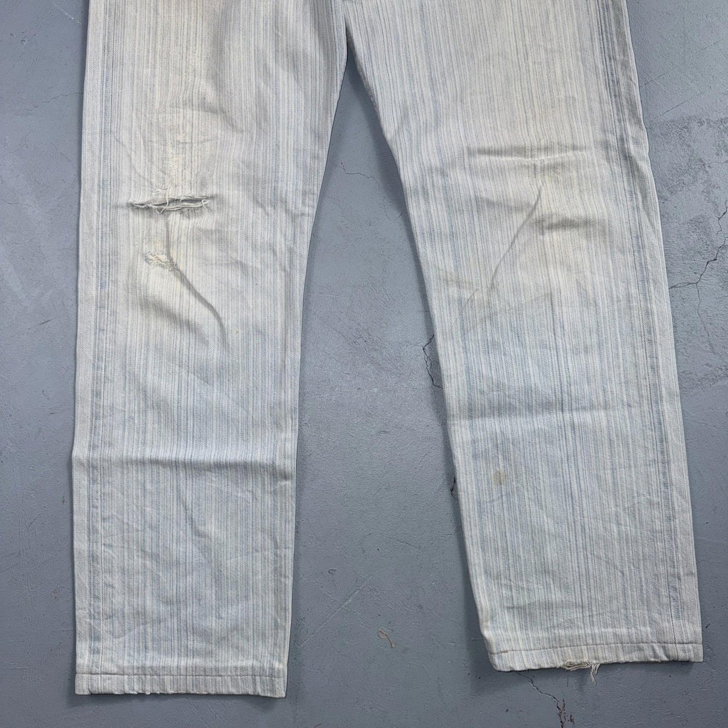Levis 501 Vintage Y2K 90s XX Straight Leg Jeans Blue Light Wash Stripe Act 33x29