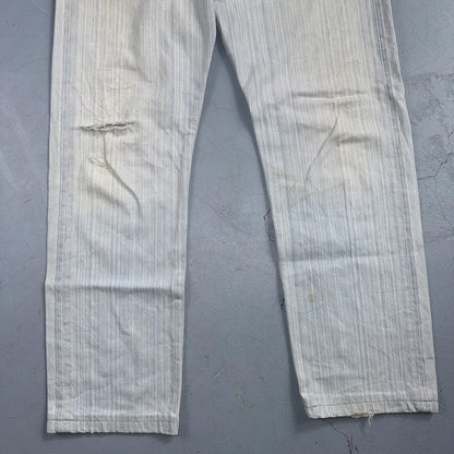 Levis 501 Vintage Y2K 90s XX Straight Leg Jeans Blue Light Wash Stripe Act 33x29