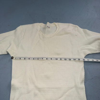Jockey VTG 1960s Shirt Ivory Waffle Knit Thermal Underwear Long Sleeve XL