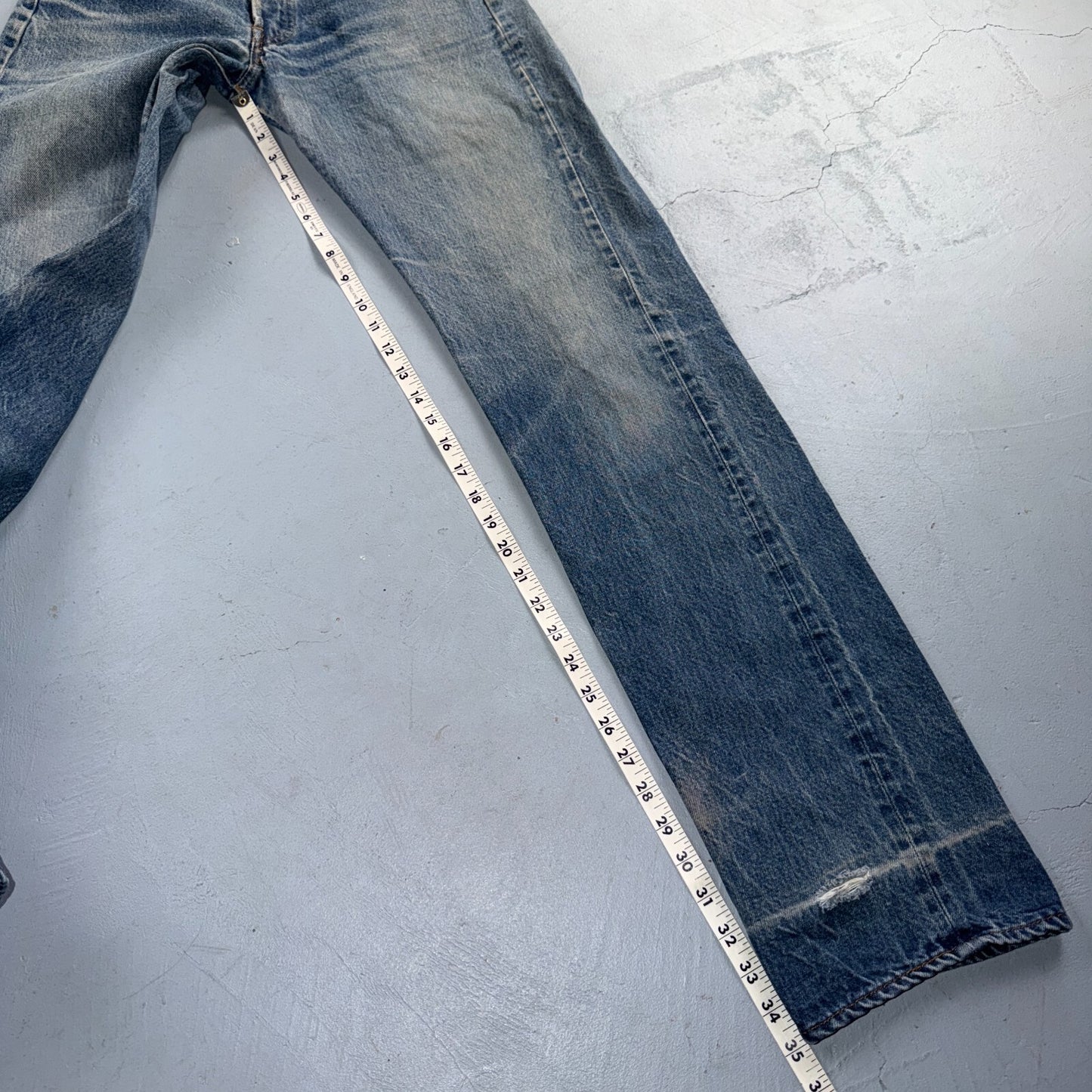 Levis 501 Vintage 80s Redline Selvedge USA XX Jeans Light Wash 31x40 Act 29x35
