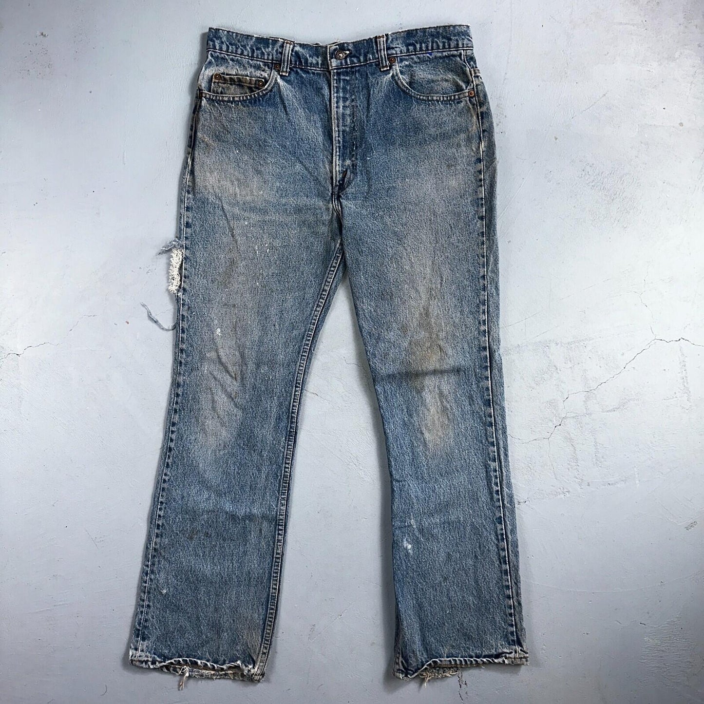 Levis 517 Vintage 80s USA Red Tab Bootcut Flare Blue Denim Jeans Act 34x30