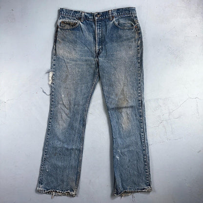 Levis 517 Vintage 80s USA Red Tab Bootcut Flare Blue Denim Jeans Act 34x30