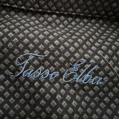 Tasso Elba Mens Shirt XL Floral Paisley Button Down Long Sleeve Cotton Navy