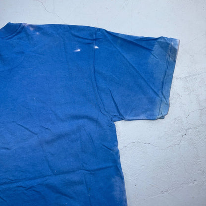 VTG 90s Nike Blank Blue T Shirt Distressed Bleached Grunge Swoosh Tag USA