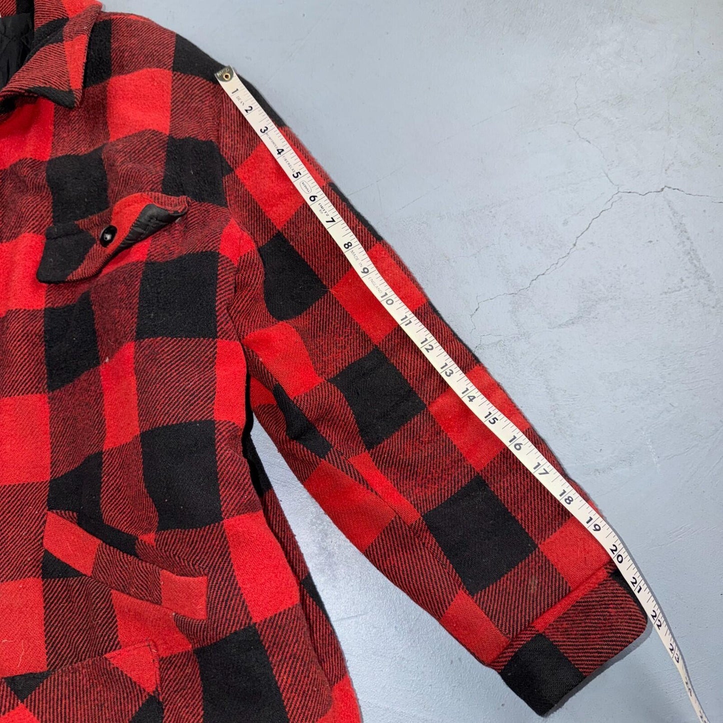 VTG 1960s 60s Cotton Buffalo Plaid Lined Insulated Zip Up Jacket Large Mackinaw
