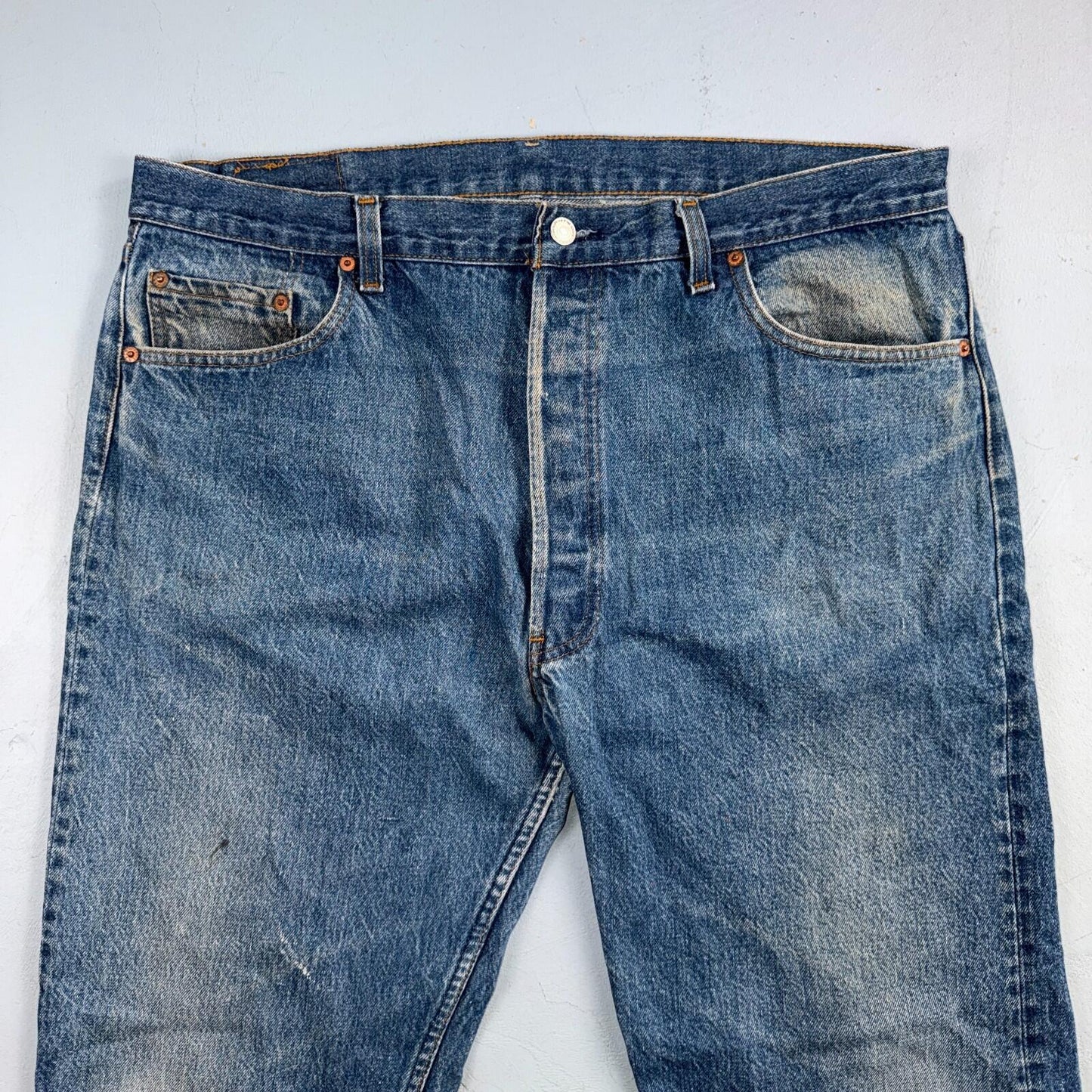 Levis 501 Vintage 80s USA XX Straight Leg Jeans Blue Med Wash 42x32 Act 38x28