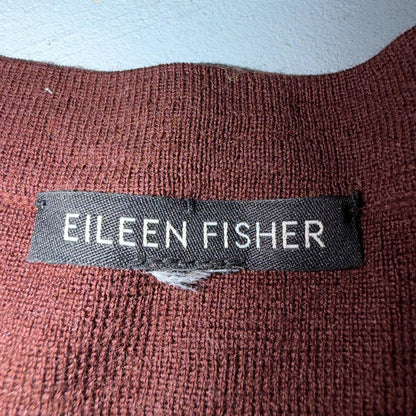 Eileen Fisher Paprika Knit Seamless Sweater Womens S Burnt Orange Brown