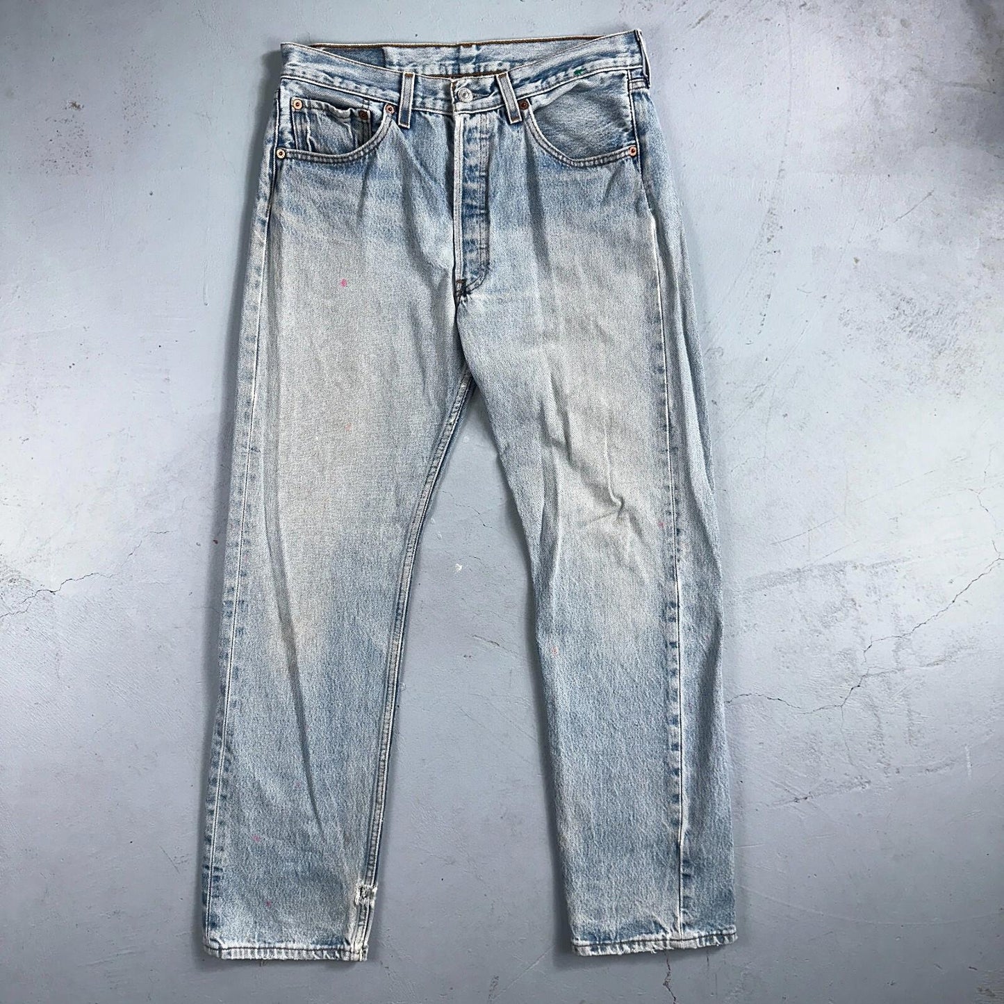 Levis 501 Vintage 90s Mexico Straight Leg Jeans 33x34 Y2K Light Wash Act 30x29