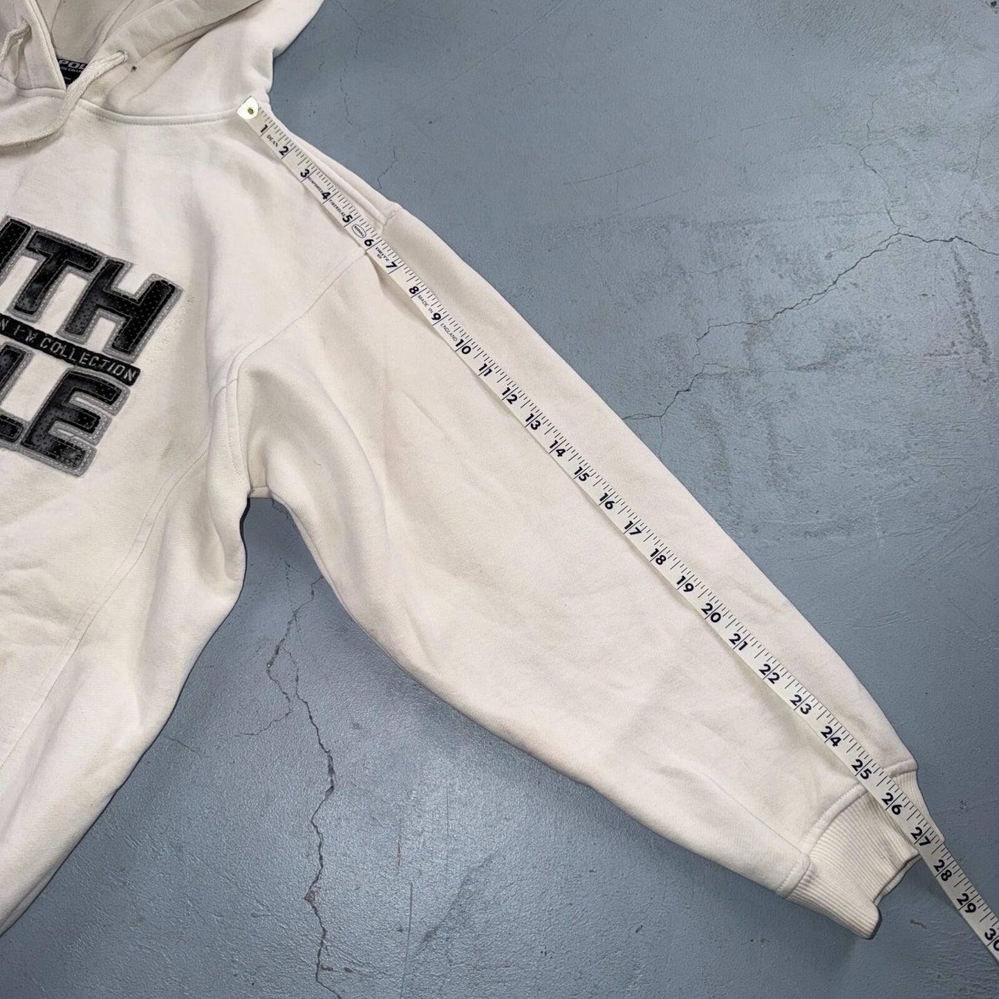 VTG Southpole Hoodie Mens M White Urban Streetwear Drawstring Spell Out Y2K