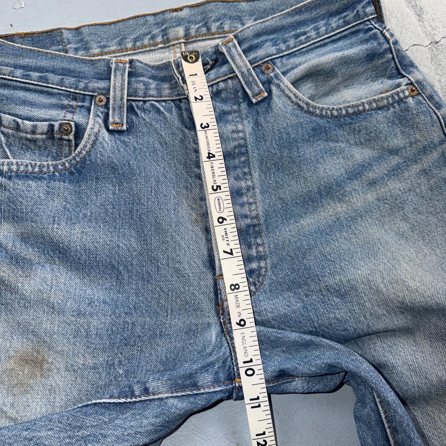 Levis 501 Vintage 80s Redline Selvedge USA XX Jeans Light Wash 30x34 Act 28x29