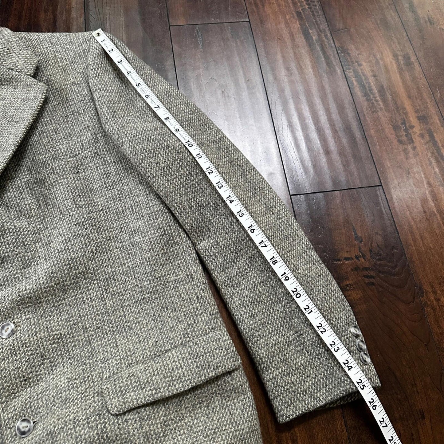 Vintage 1960s Robert Hall Smoke Grey Tweed Shaggy Flecked Blazer Jacket 60s