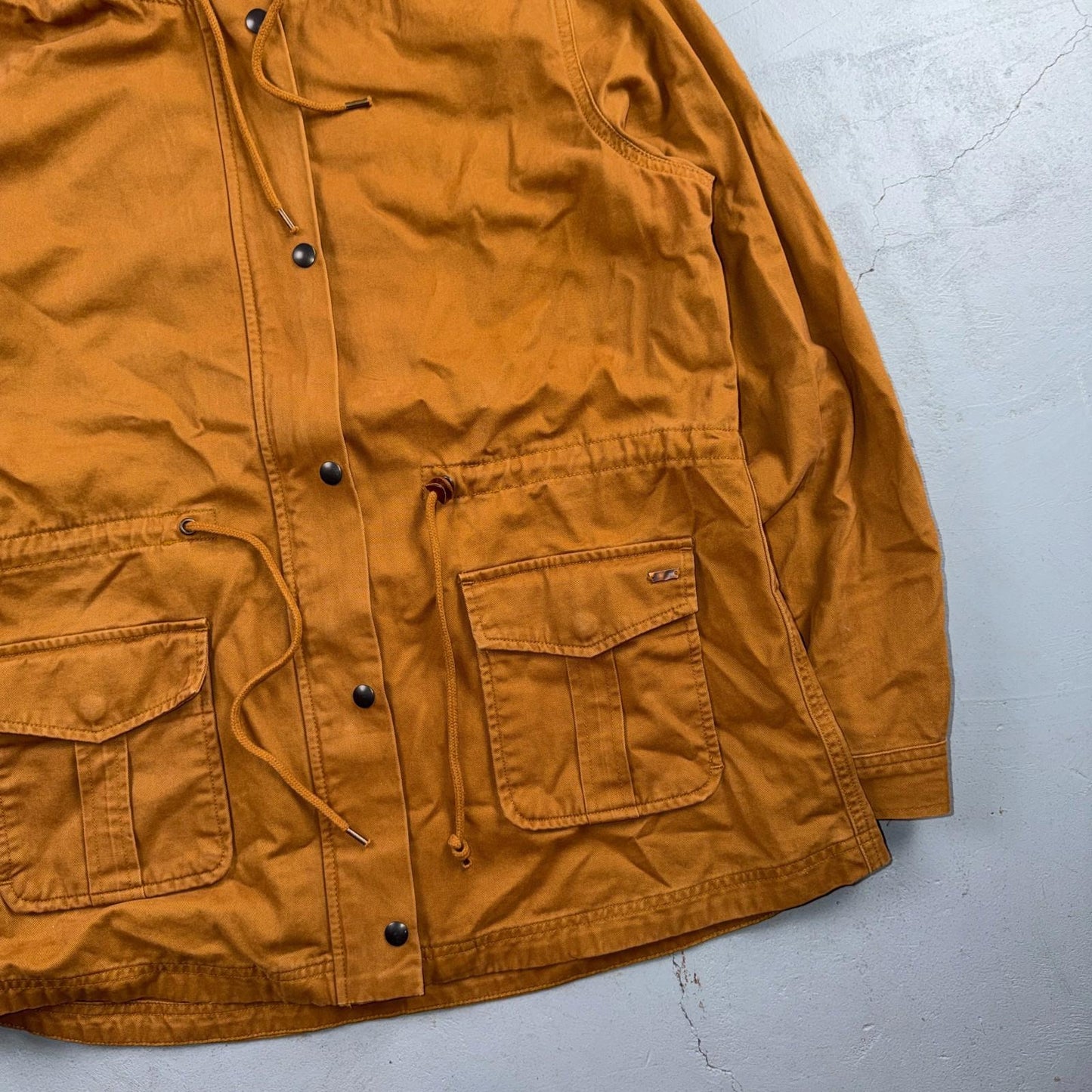 Levis Women High Collar Zip Up Front Karlie Utility Jacket XL Hooded Coat Y2K
