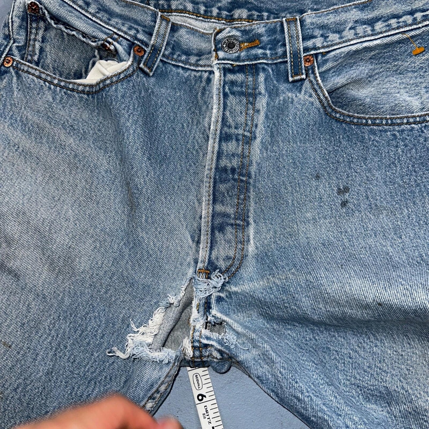 Levis 501 Vintage Y2K XX Straight Leg Jeans 33x36 Light Wash 2000s Act 31x32