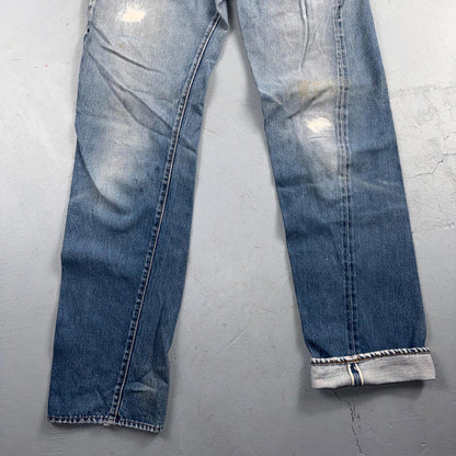 Levis 501 Vintage 80s Redline Selvedge USA XX Jeans Light Wash 34x38 Act 31x33