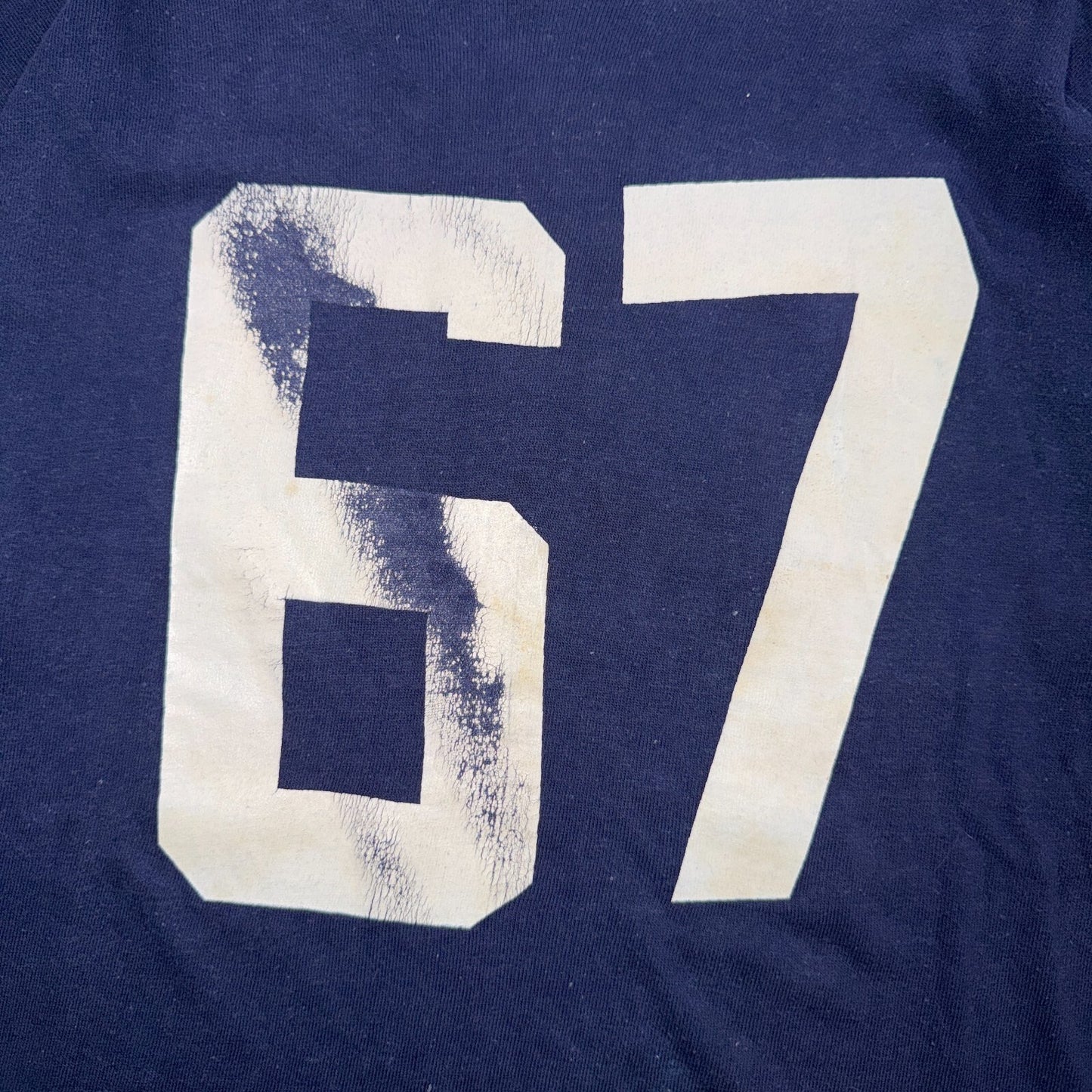 67 Jersey Number VTG T Shirt Russell Athletic 1950s 1960s Rockabilly True Sports