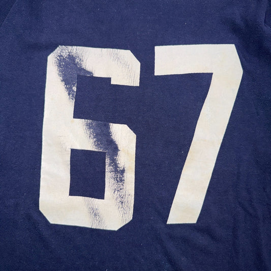 67 Jersey Number VTG T Shirt Russell Athletic 1950s 1960s Rockabilly True Sports