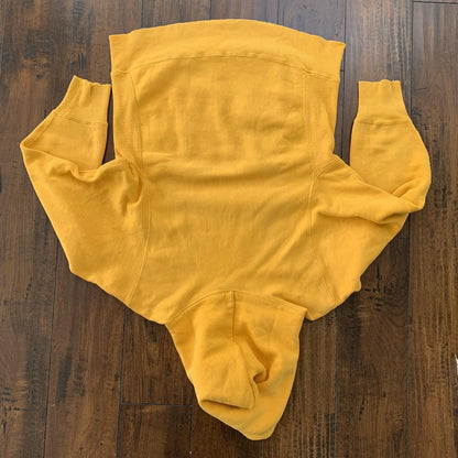 Vintage 70s Champion USA Reverse Weave Sweatshirt Hoodie Basic Blank Yellow 60s