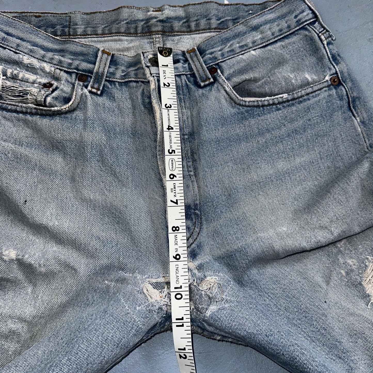 Levis 501 Vintage 80s USA XX 90s Straight Leg Jeans 33x36 Light Wash Act 30x31