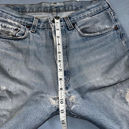 Levis 501 Vintage 80s USA XX 90s Straight Leg Jeans 33x36 Light Wash Act 30x31