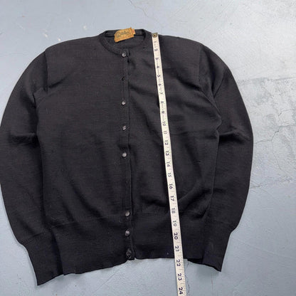 VTG 1940s 1950s Wool Cardigan Sweater Rockabilly Womens Mod Knit Black Catalina