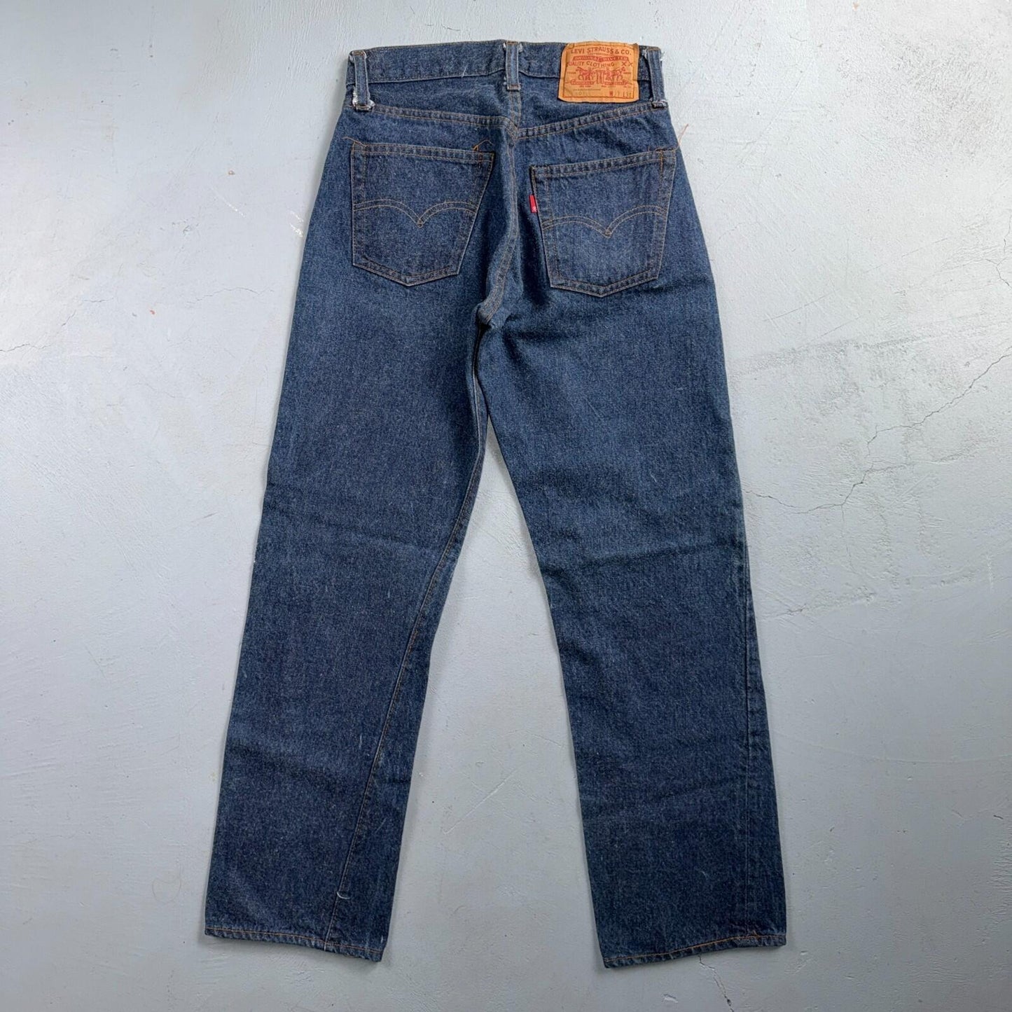 Levis 501 Vintage 80s Redline Selvedge USA Jeans Fuzzy Dark Wash 27x31 Act 25x27