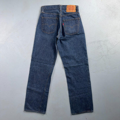 Levis 501 Vintage 80s Redline Selvedge USA Jeans Fuzzy Dark Wash 27x31 Act 25x27